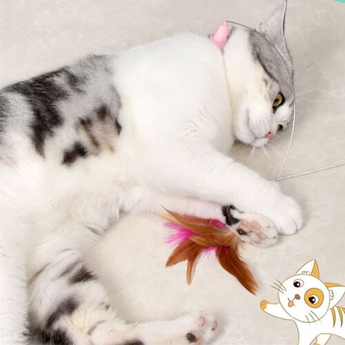 Interactive Cat Toys Funny Feather Teaser  with Bell Pets Co