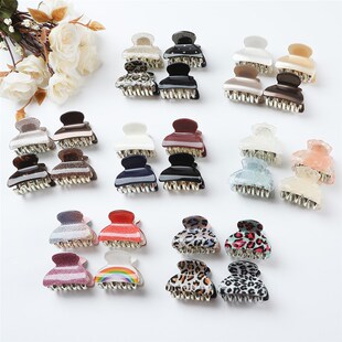 4PCS/Set 4CM Acrylic Flower Hair Claw Clip Women Girls Shinn