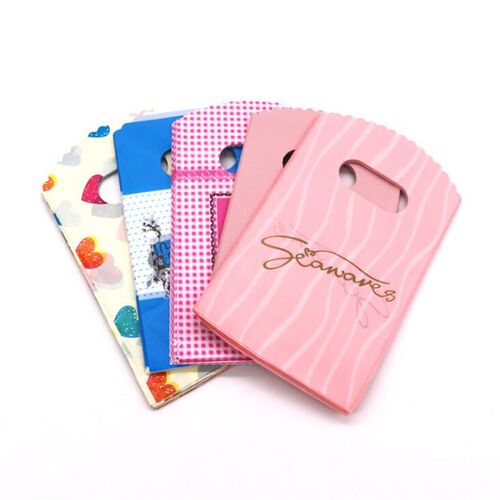 50Pcs 9x15cm Small Plastic Handle Bag Pouch Gift Favor Sache