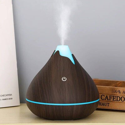 350ML Aromatherapy Essential Oil Diffuser Wood Grain Remote