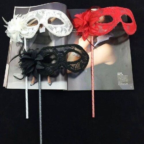 1 Pc Venice Princess Masquerade Mask Handheld Side Flower