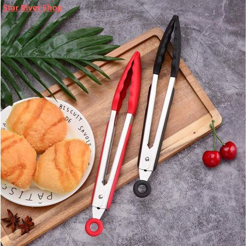 Silicone Food Tong Stainless Steel Kitchen Tongs Silicone No