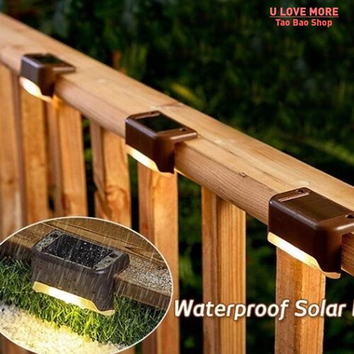 Warm White LED Solar Lamp Path Stair Outdoor Garden Lights W