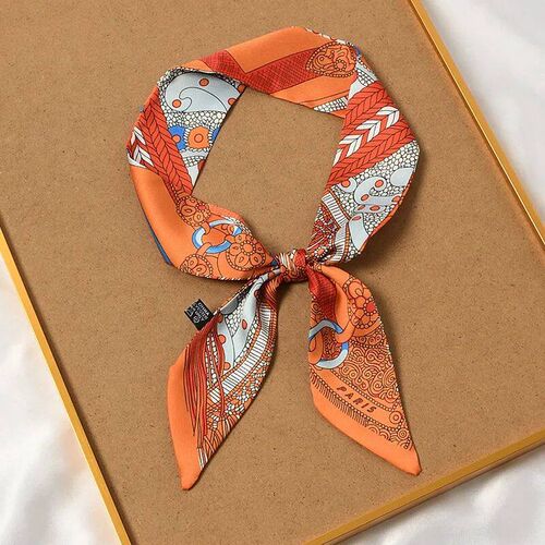 French Retro Print Tying and Wrapping Handle Ribbon Womens