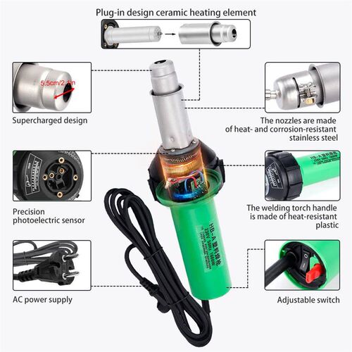 AC220V 1600W Plastic Welding Gun Machine Electric Hot Air Gu