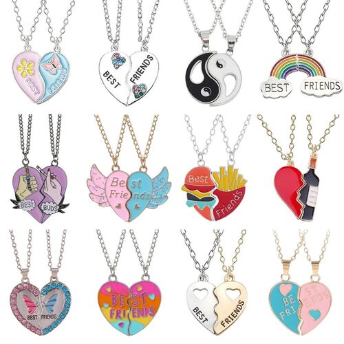 Fashion Best Friends Honey Love Couple Pendant Necklace 2 Pc