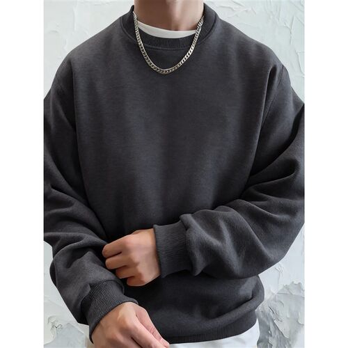 MenS Solid Sweatshirts Autumn Winter Loose Fleece Soft Hood