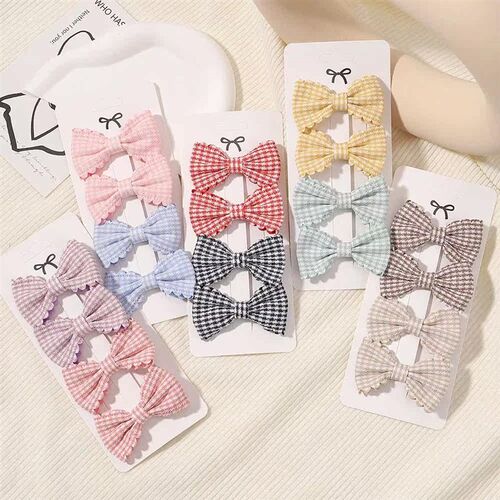 4/6Pcs Mini Hair Bows Hair Clips Set for Baby Girl Lovely Pl