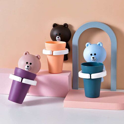 Toothbrush holder for children, wall-mounted, hole-free stor