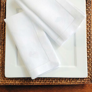 Hemstitched Cotton Napkins Cloth Dinner White Table Napkin