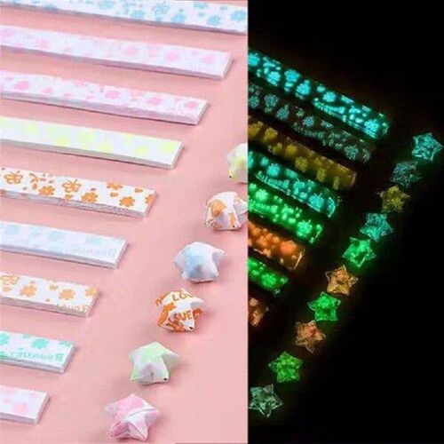 210 Sheets Luminous Origami Stars Paper Strips Lucky Hand