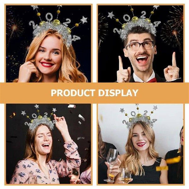 Wide Headbands for Women 2024 New Year Fireworks Hair图片