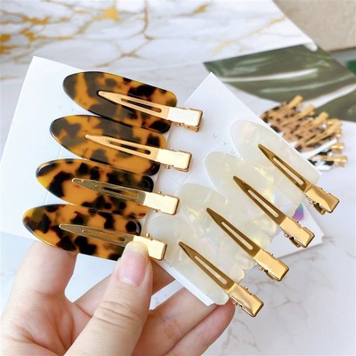 4 Pcs Simple Wild Leopard Seamless Hair Clip Women Acetate S