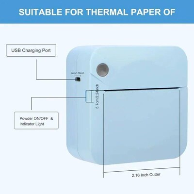 Portable Thermal Printer Mini Photo Receipt er Label Printer