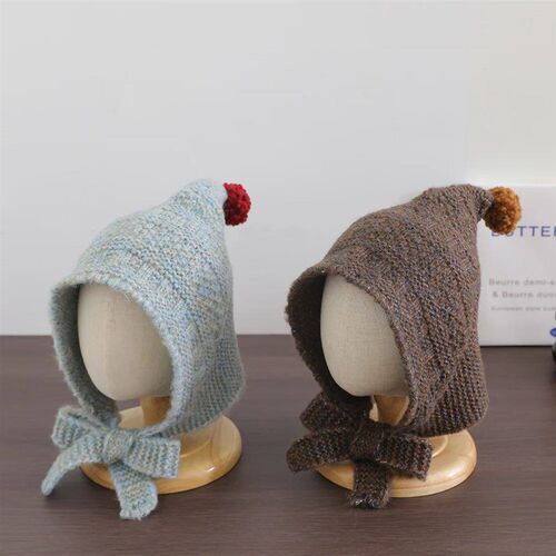 Cute Plush Knitted Baby Earmuff Beanie Infant Boy Girl Winte