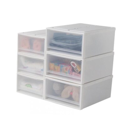 Drawer type storage box plastic transparent wardrobe storage