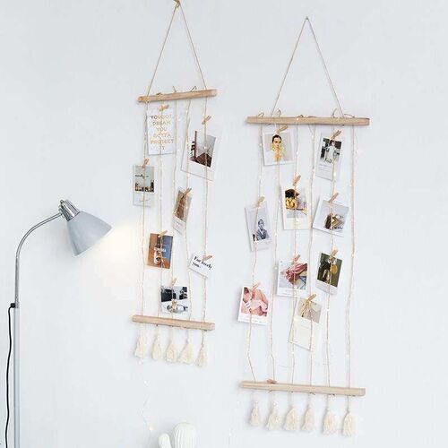 .Nordic Wall Decoration Room Wooden Stick Photo Frame Artwor