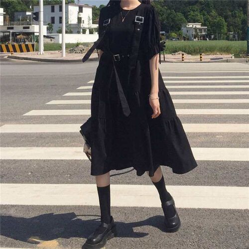 Vintage French Style Little Black Dress Spring and Summer Sh
