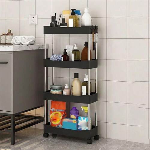 1pc 34 Tier Rolling Storage Cart High Capacity Storage Shel