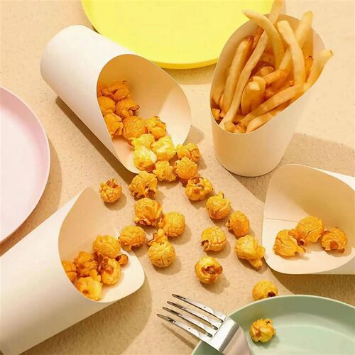 25/50pcs French Fres Holder Dsposable Kraft Paper French Fry