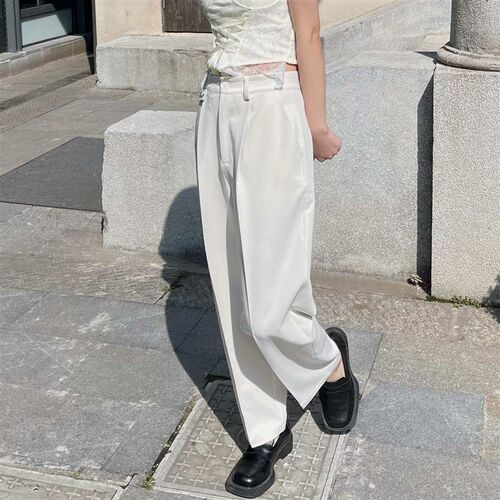 Spring New Suit Pants Mens Casual Pants Loose Straight Pant