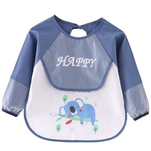 Cuff waterproof rice pocket baby eating overalls childrens