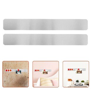2 Pcs Bulletin Board Iron Sheet Metal Strips for Magnet