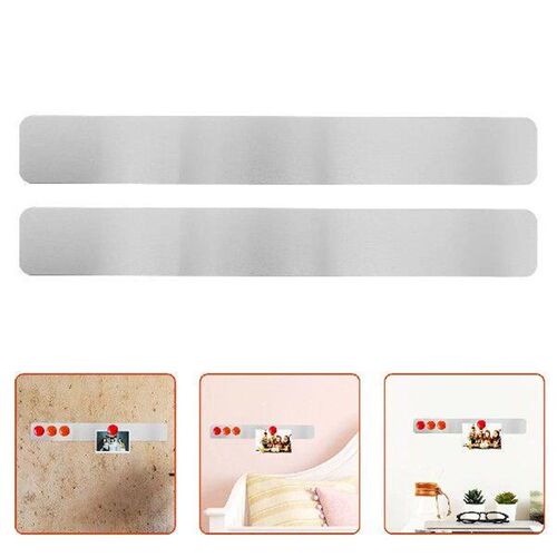 2 Pcs Bulletin Board Iron Sheet Metal Strips for Magnet