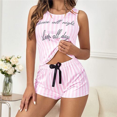 Pyjama Voor Dames Zomer Effen Nachtkleding Katoenen Pyjama S