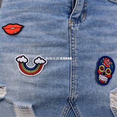 20pcs Iron Patches For Clothin Flower Shose Personality Sma