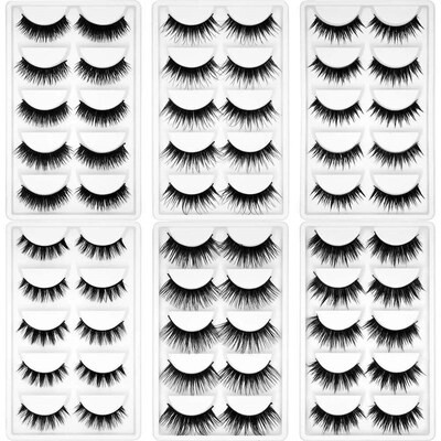 Kimcci 5Pairs False Natural 3D Mink Eyelash Makeup Eyelashes