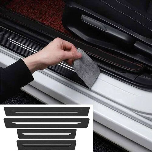 New Universal Imitation Carbon Fiber Leather Car Door Sill P