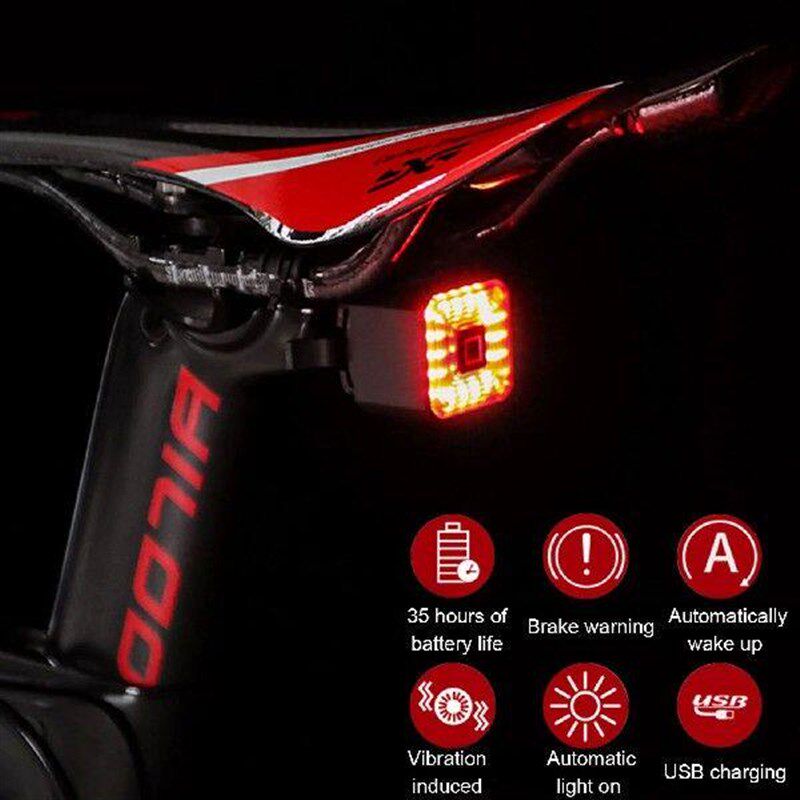 Smart Bike Tail Light IPX4 Waterproof Brake Bicycle Rear图片