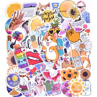 50PCS Cool Summer Vsco Stickers Pack Pink Girl Anime Stiker
