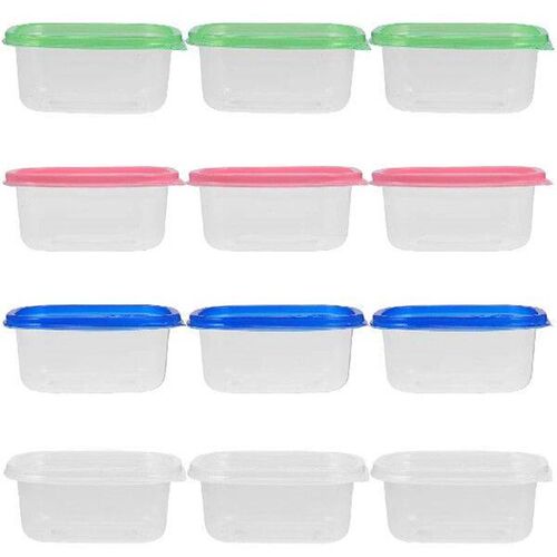 12pcs Disposable Food Container Rectangular Plastic Lunch