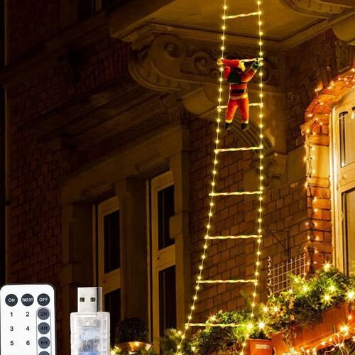 Christmas  LED Santa Claus Climbing Ladder Light USB Plug