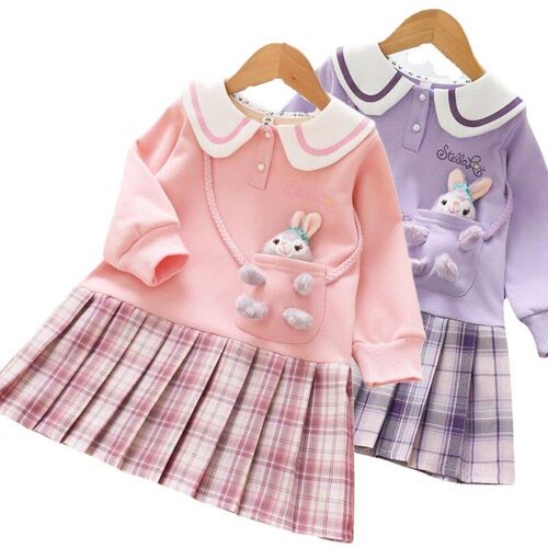 Baby Girls College Dress Long Sleeve Korean Sweater Princess