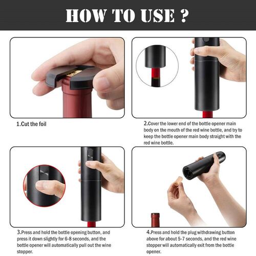 Electric Wine Bottle Opener Automatic Red Wine Corkscrew Rec