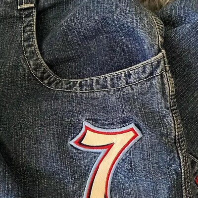 Jnco Baggy Jeans Hip Hop Rock Embroidery Pattern Men Women 2