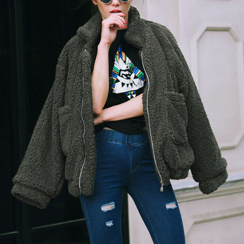 Autumn Winter Faux Fur Coat Women 2020 Casual Warm Soft Zipp