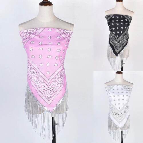 Cowgirl Bandanas Sequin Women Bachelorette Bandanas Tassel T