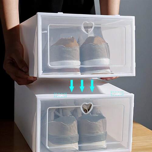 20 Pack Shoe Storage Box, Clear Front Lid Plastic Stackable