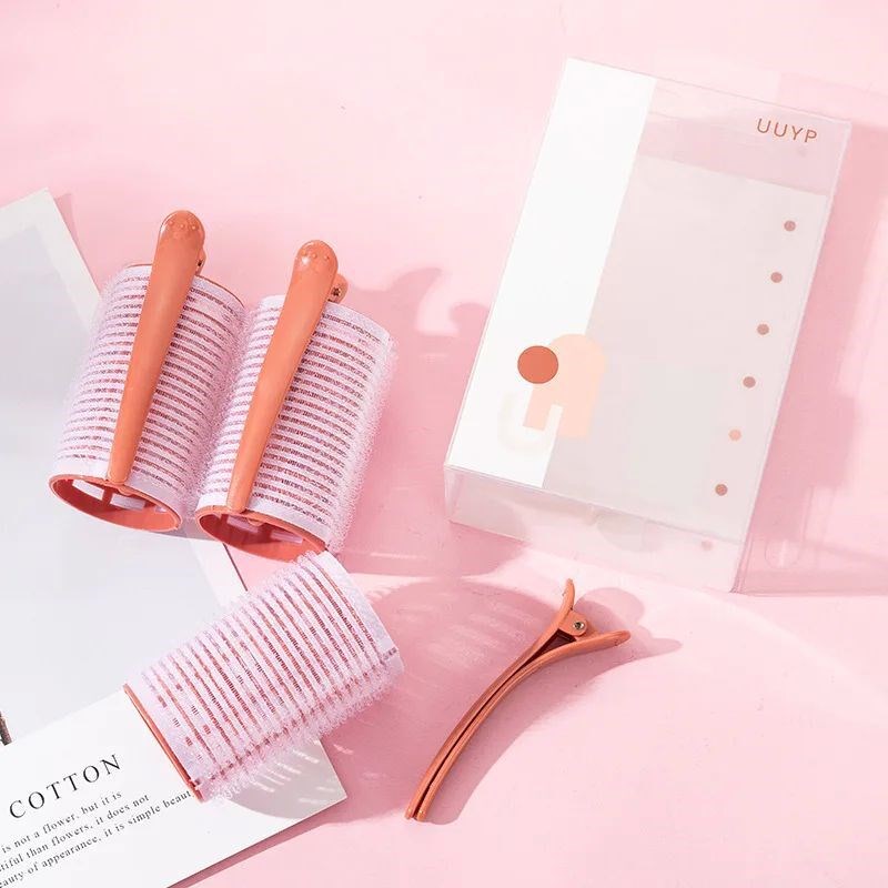 3pcs Self-Grip Hair Rollers Heatless Hair Curlers No Heat Ha - 实物图