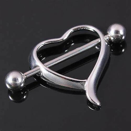 1 Pair Heart Barbell Nipple Ring Piercing Helix Piercing Sex