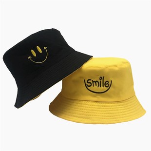 SMILE Bucket Hat Double Sided Bucket Hat Smiling face Unisex