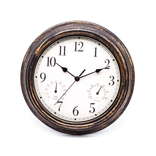 Wall Clock Temperature And Humidity 12 Inch Quartz Clock