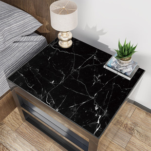 仿大理石卧室床头柜盖布防水防油免洗小桌子台布皮革桌垫保护垫子