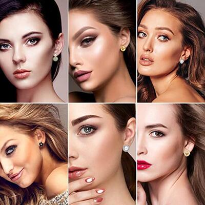 1Pair Simulated Pearl Clip On Earring Stud Cz Non Pierced