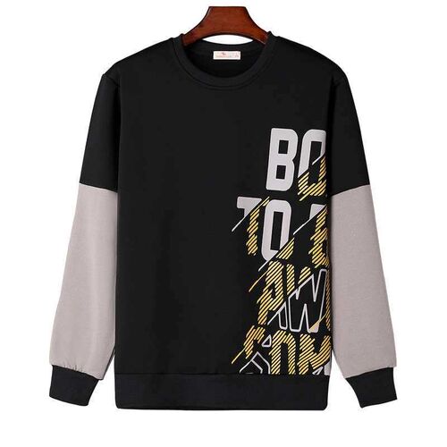 Mens sweater new round neck pullover bottoming shirt loose