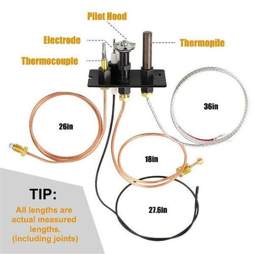 Propane & Natural Gas Fireplace Pilot Assembly Include